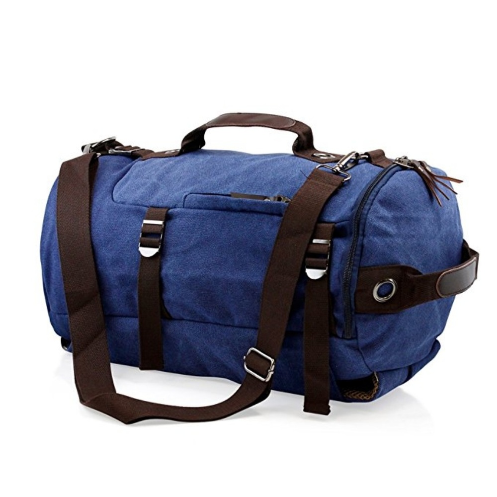 Large Duffel Travel Canvas Bag Handbag Backpack - Picture 2 of 5